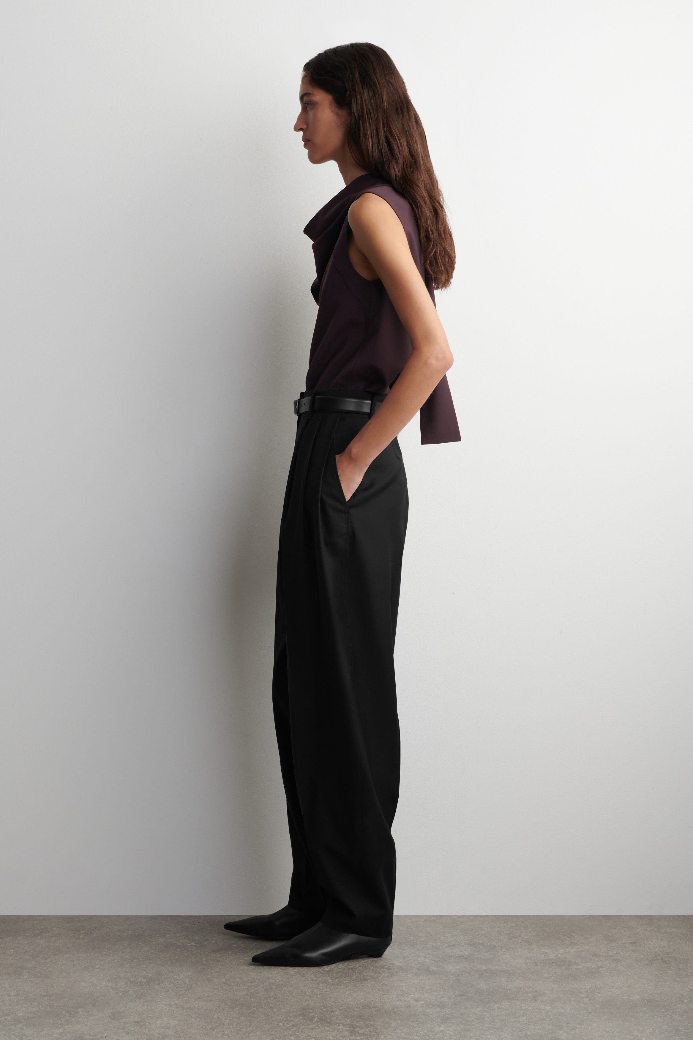 Fluid Mock-Neck Scarf Blouse - image 2