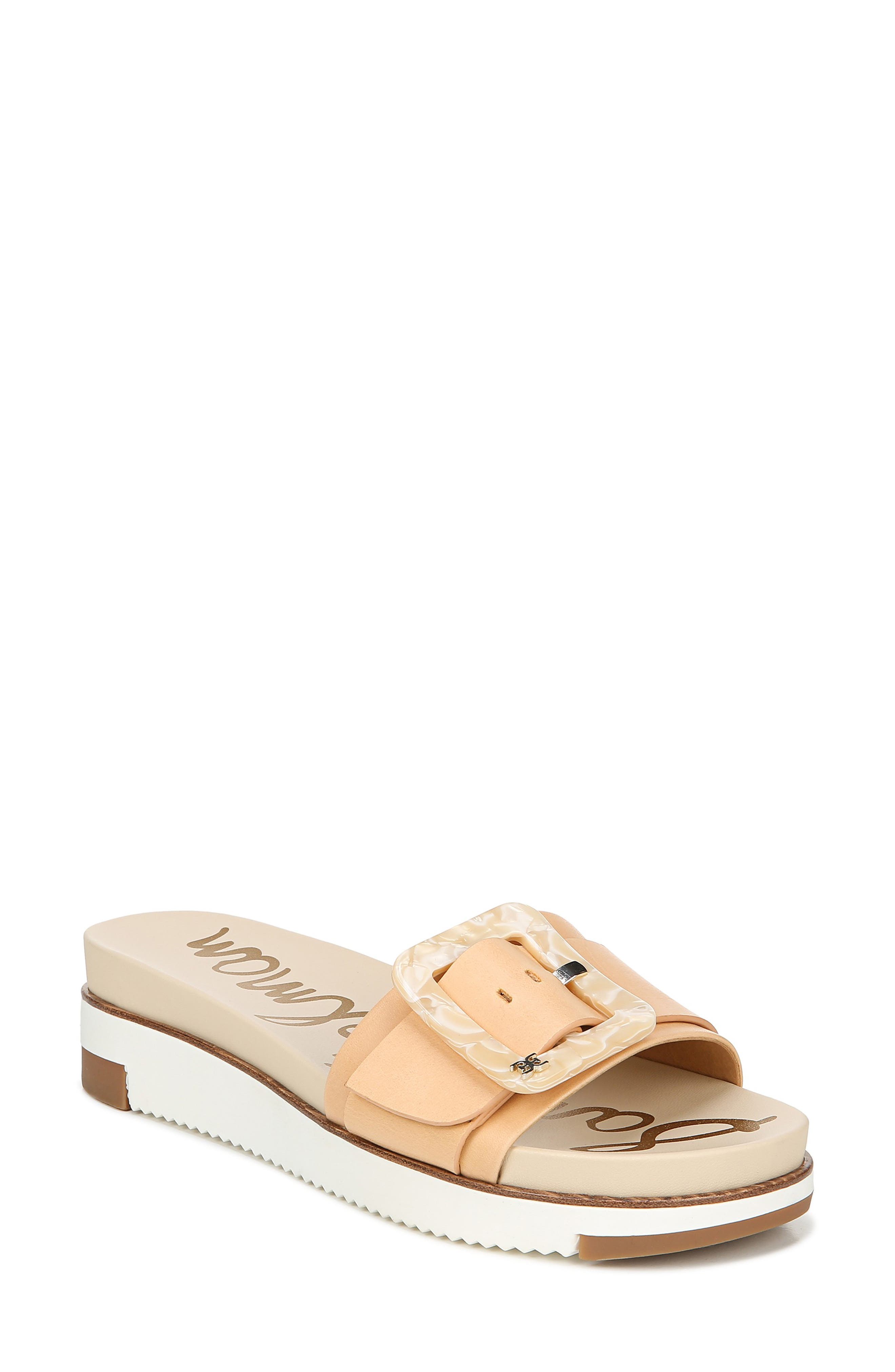 Ariane Platform Slide Sandal, Main, color, SAND LEATHER