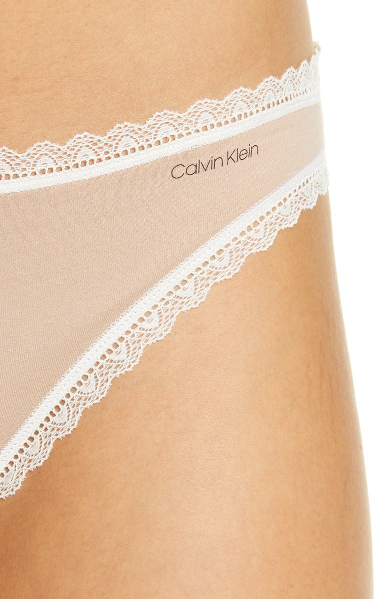 Calvin Klein Flirty Lace Trim Bikini, Alternate, color,
