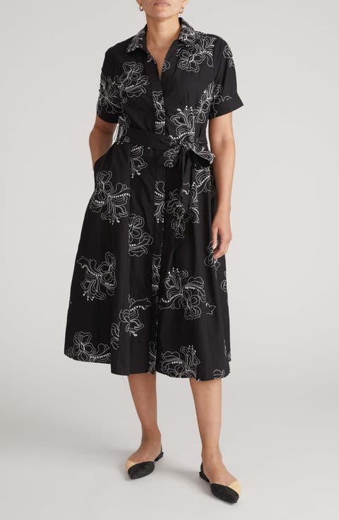 Tina Stretch Poplin Midi Shirtdress