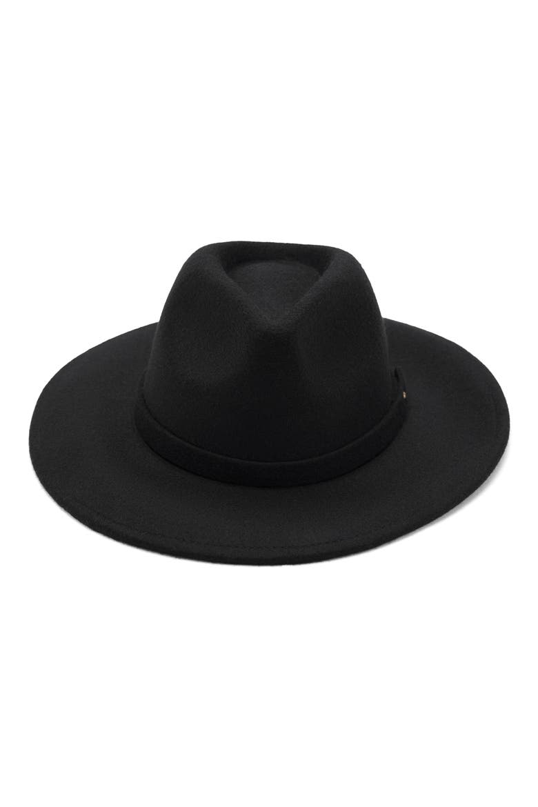Wool Felt Fedora, Main, color, BLACK