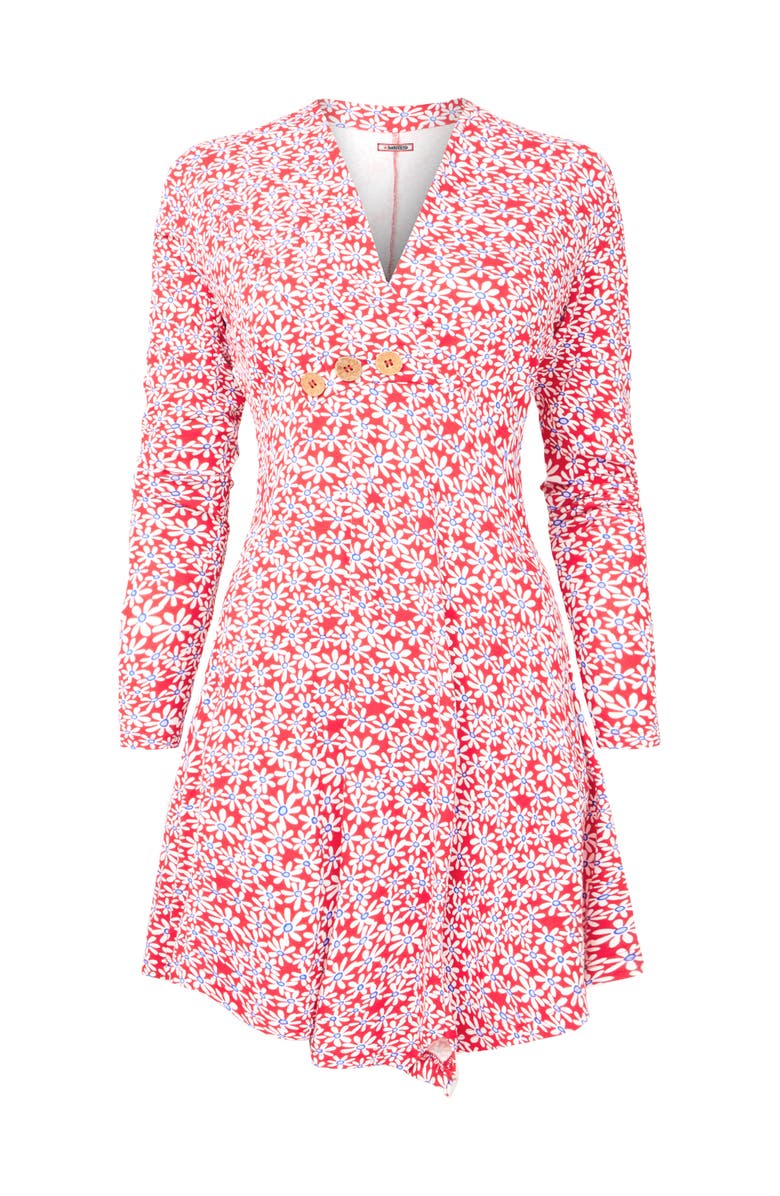 Joe Browns Stretch Knit Asymmetrical Tunic, Alternate, color, Americana Ditsy Floral