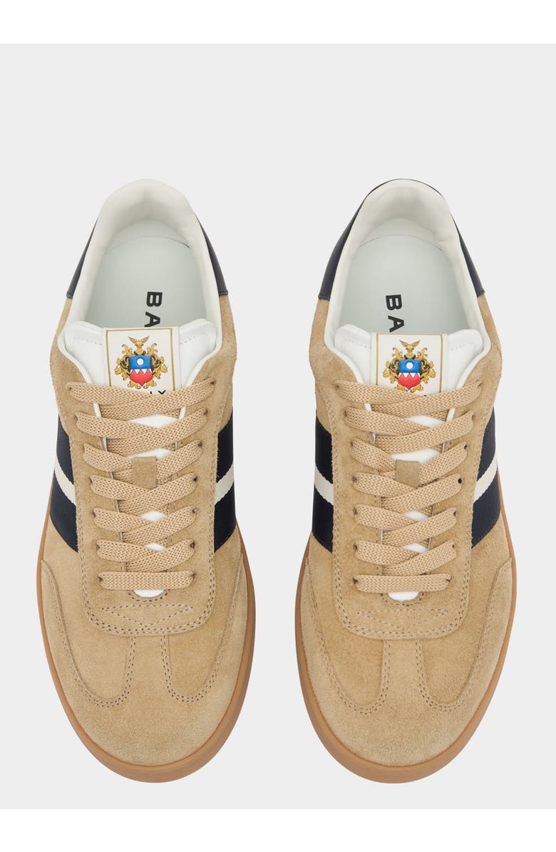 Bally Retro Crest Sneaker in Suede, Alternate, color, Brown