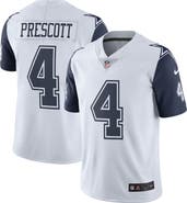 Nike Men's Nike Dak Prescott Dallas Cowboys White Color Rush Vapor Limited Jersey