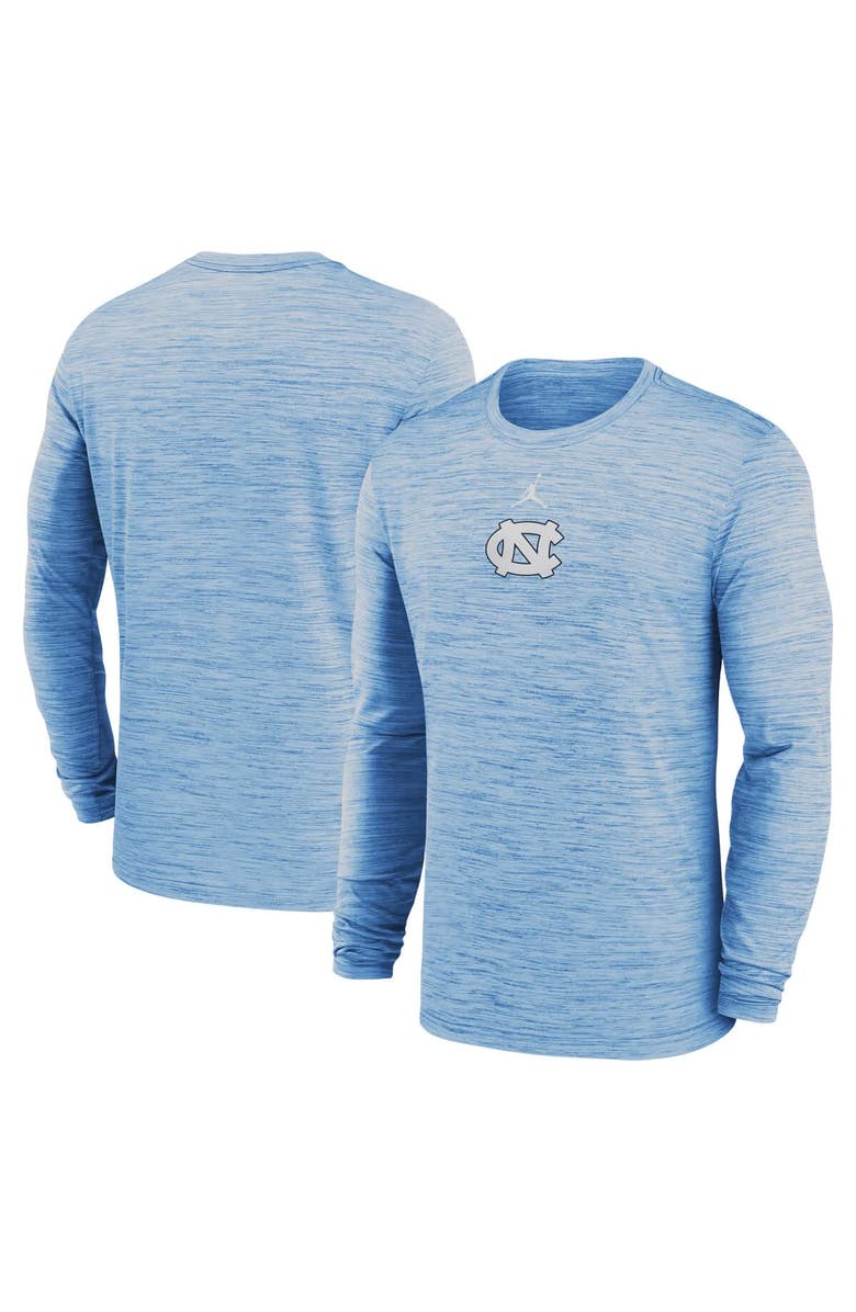 Jordan Brand Men's Jordan Brand Carolina Blue North Carolina Tar Heels 2025 Sideline Velocity Performance Long Sleeve T-Shirt, Main, color,