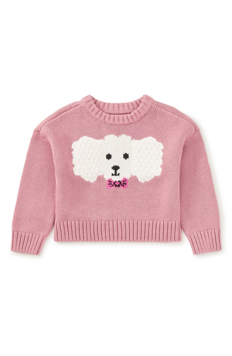 Tea Collection Fluffy Puppy Sweater, Alternate, color, Hydrangea