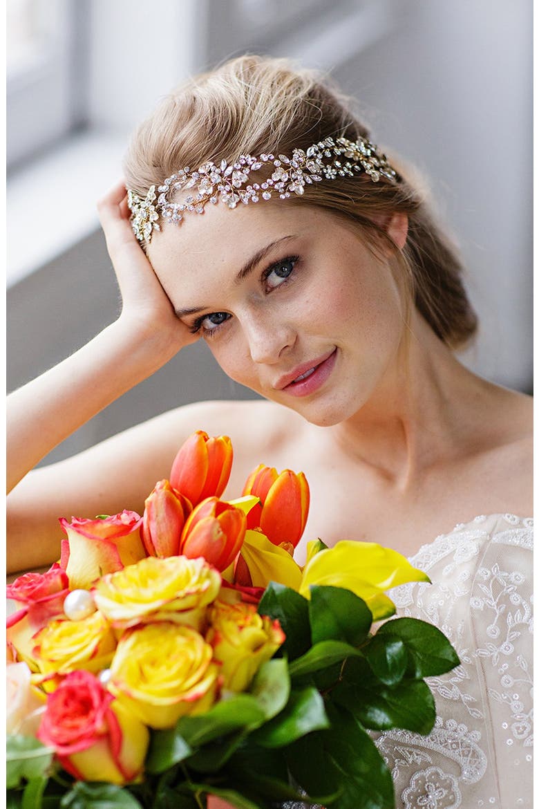 'Mila' Jeweled Head Band, Alternate, color, CLASSIC SILVER
