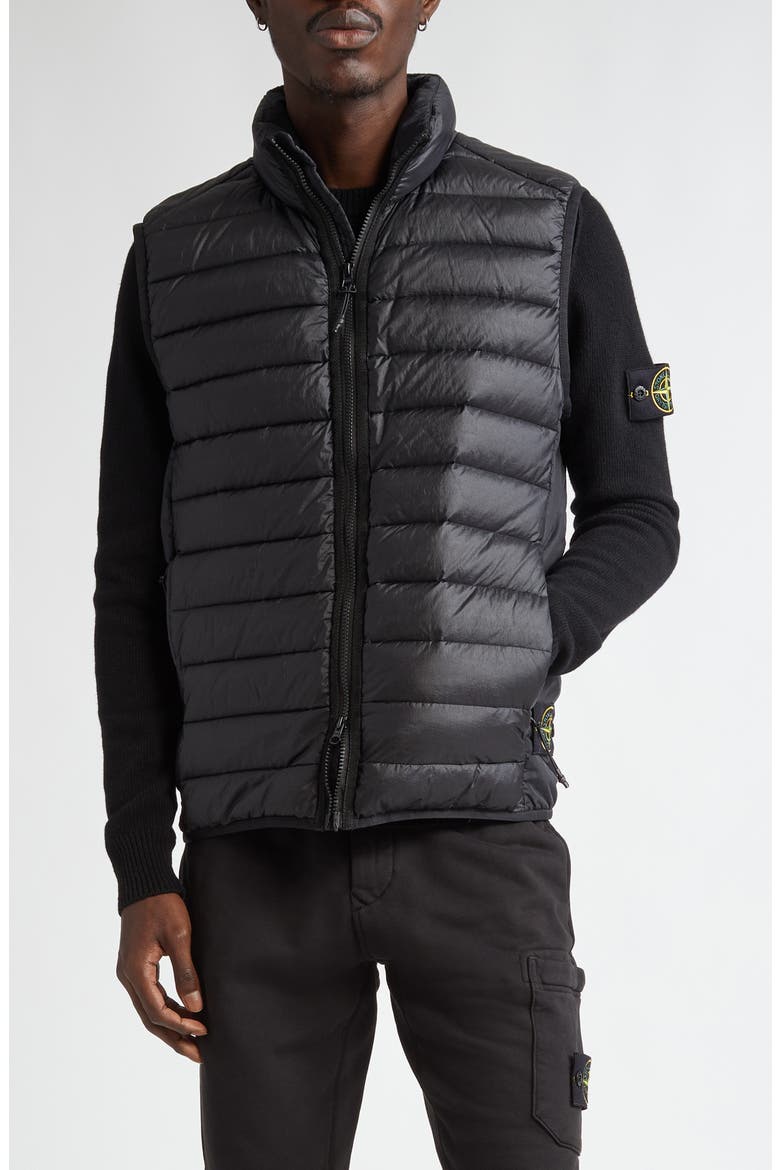 Nylon Down Puffer Vest, Main, color, BLACK