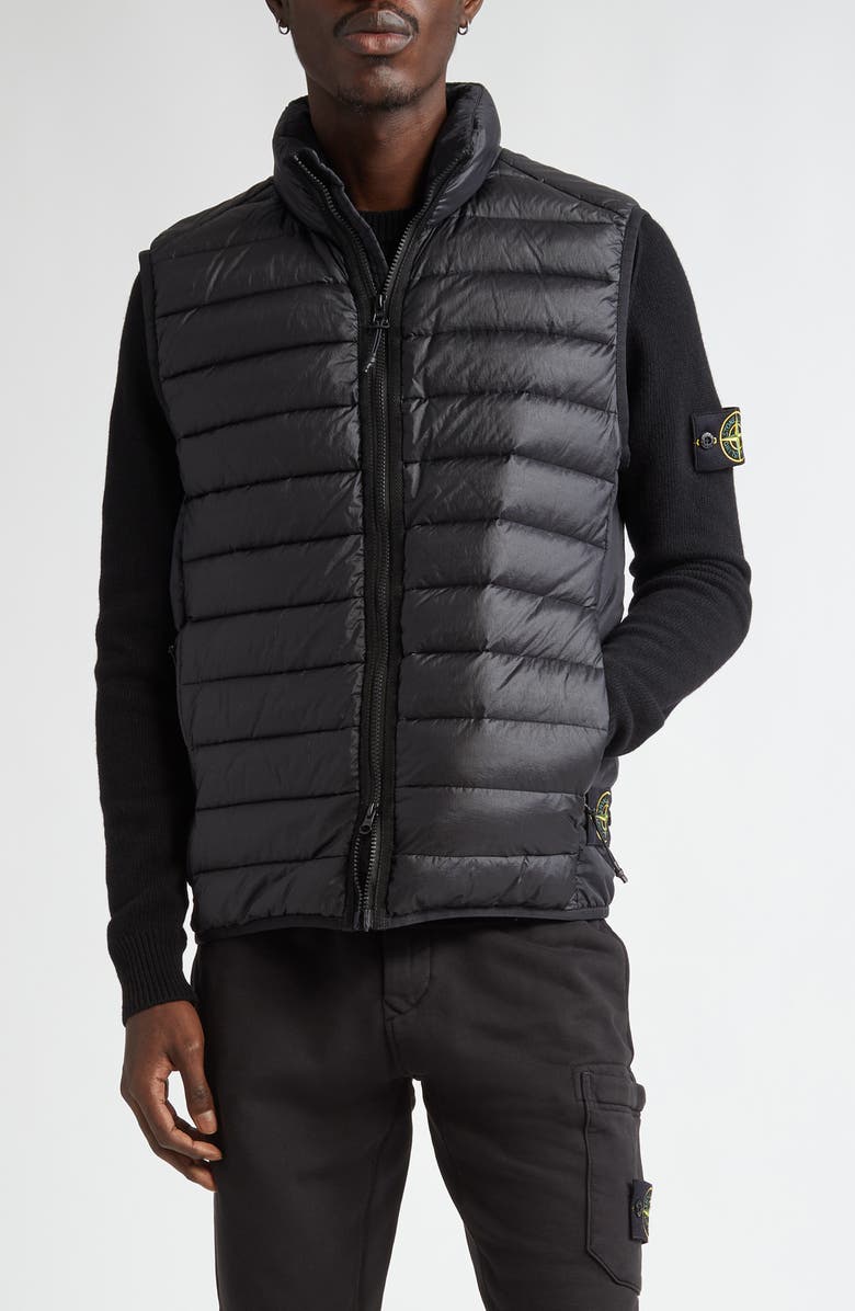 Stone Island Nylon Down Puffer Vest, Main, color, Black