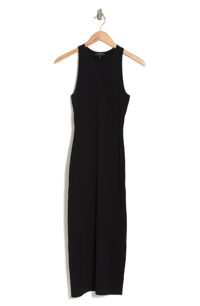 rag & bone Asher Rib Tank Dress, Alternate, color, Black