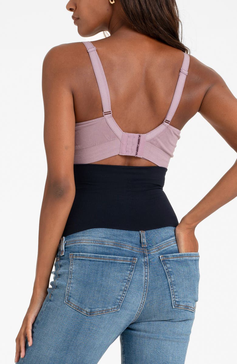 Seraphine Cuff Over the Bump Distressed Boyfriend Postpartum Jeans, Alternate, color, 