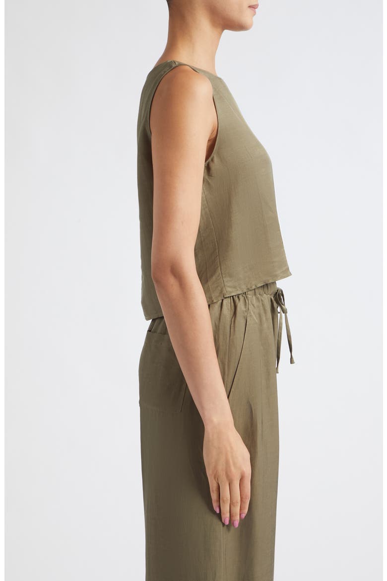 Daniel Linen Blend Sleeveless Crop Top, Alternate, color, CYPRESS