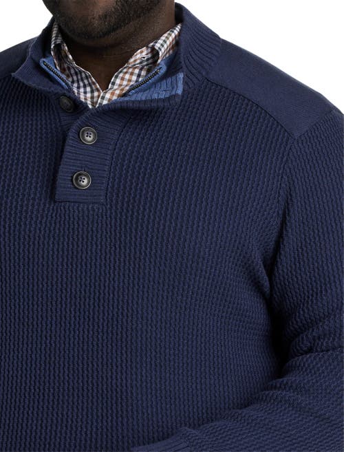 Oak Hill By Dxl Murphy Textured Mockneck Sweater In Peacoat Heather
