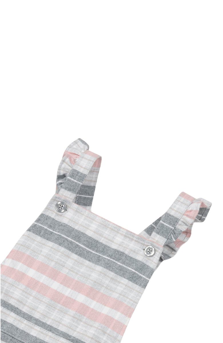 Hope & Henry Baby Girls' Organic Ruffle Strap Skirtall, Infant, Alternate, color, Gray And Rose Plaid
