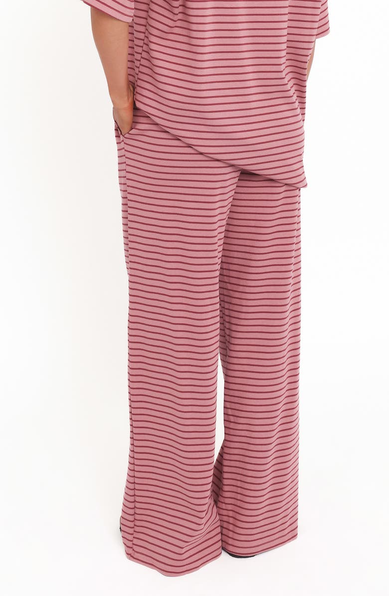 Petal & Pup Wilda Stripe Knit Drawstring Pants, Alternate, color, Pink Red Stripe