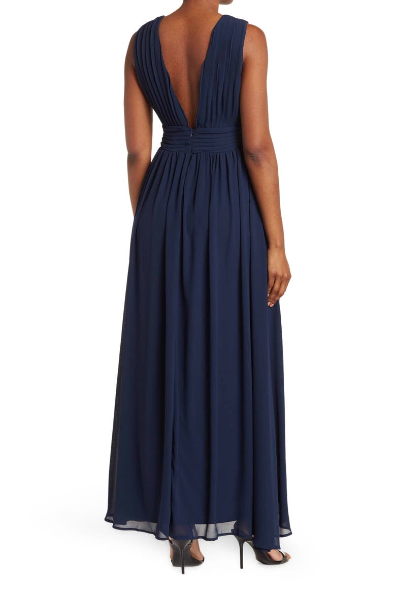 Athen Plunging V-Neck Maxi Dress, Alternate, color, NAVY BLAZER