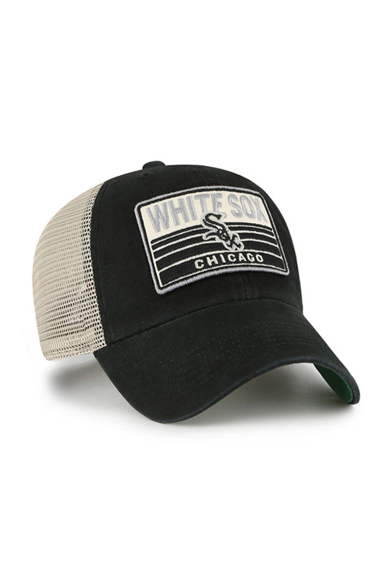 '47 Men's '47 Black Chicago White Sox Four Stroke Clean Up Trucker Snapback Hat, Alternate, color, 