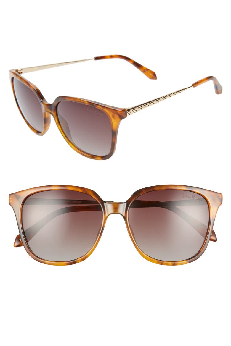 Haylee 56mm Sunglasses, Main, color, CARAMEL TORTOISE/ BROWN