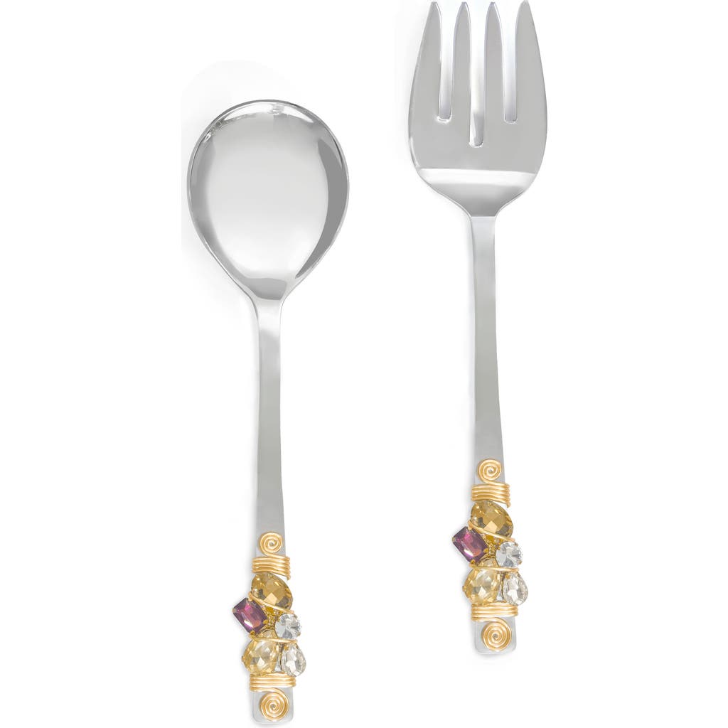 Tiramisu Embellished Constellation 2-piece Salad Serving Set In Multi