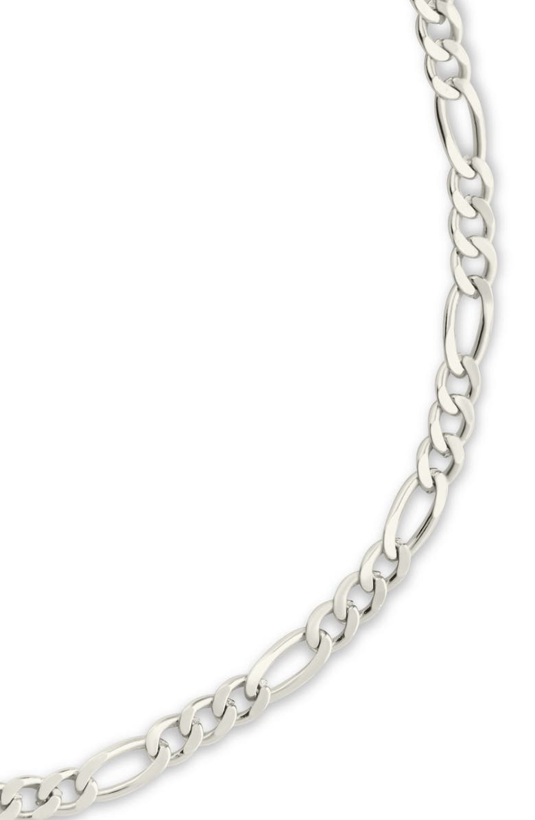 Sterling Forever Figaro Chain Bracelet, Alternate, color, Silver
