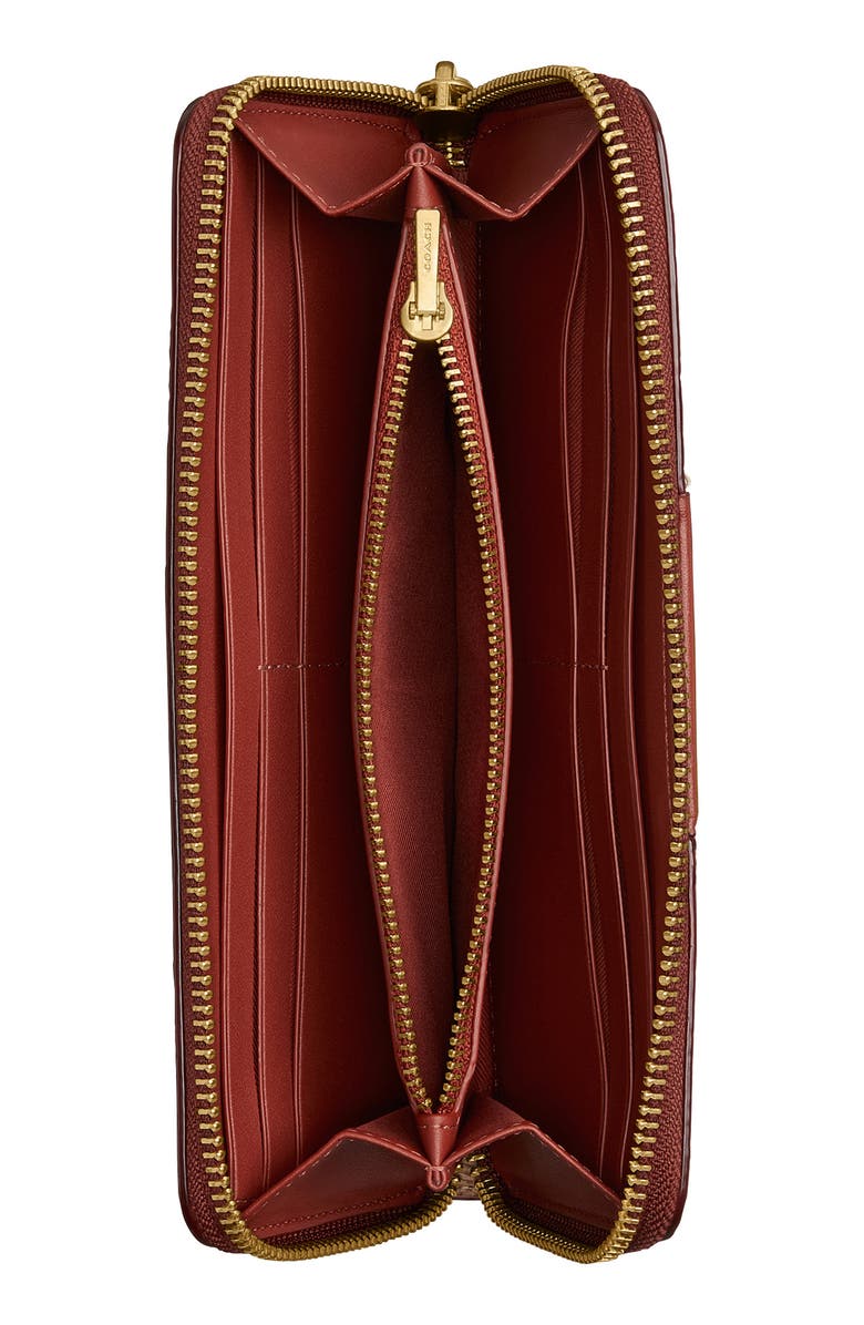 COACH Essential Slim Signature Coated Canvas & Leather Wallet, Alternate, color, Tan Rust