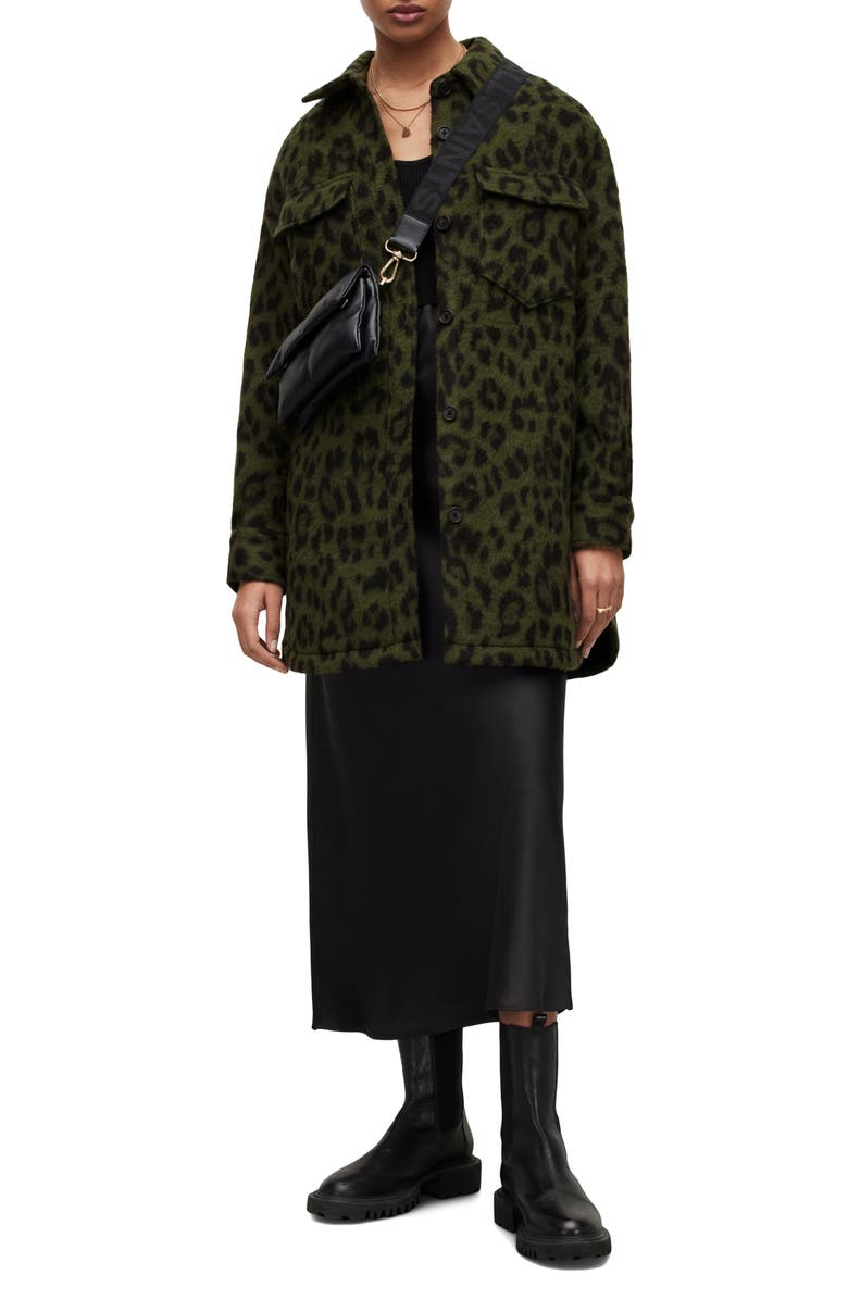 AllSaints Sophie Leo Shirt Jacket, Alternate, color,