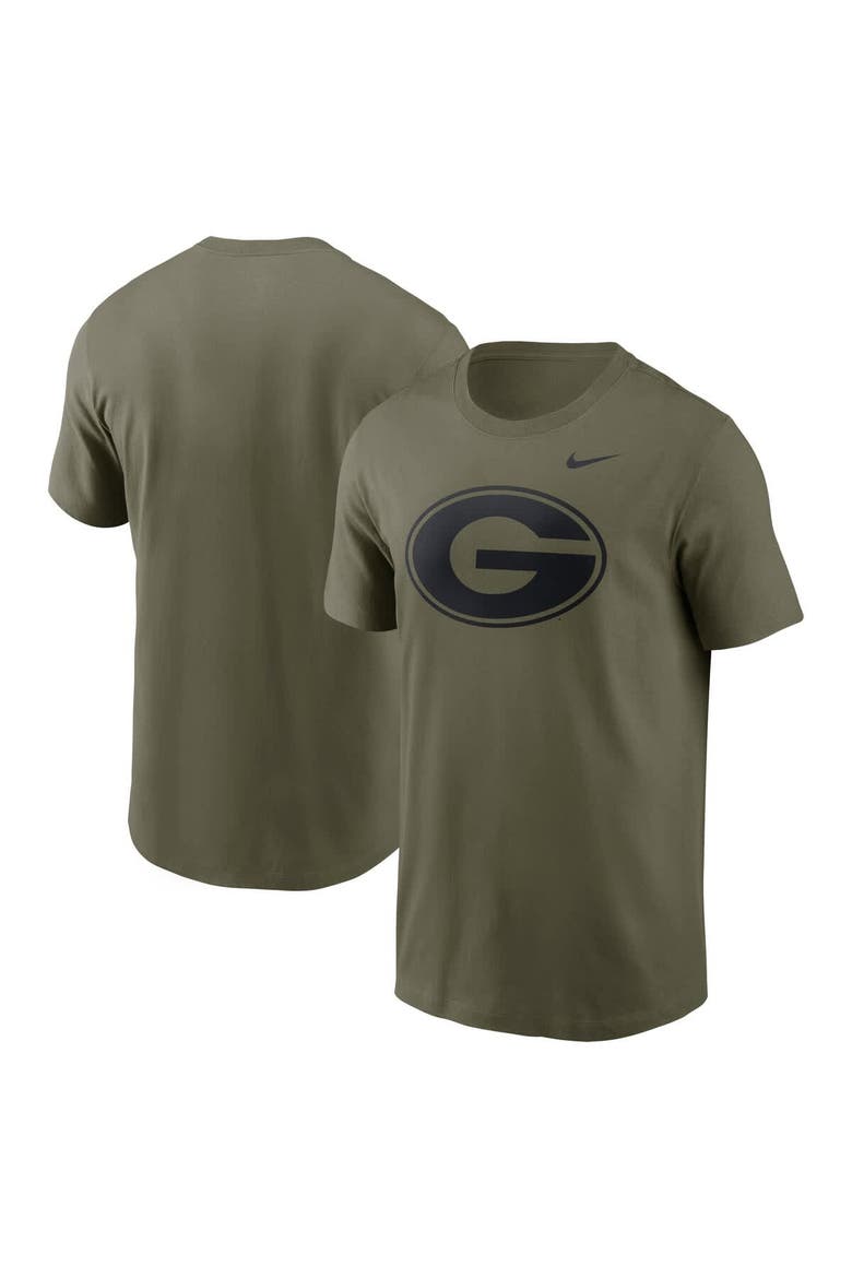 Men's Nike Olive Georgia Bulldogs 2024 Military Appreciation Tonal Logo Performance T-Shirt, Main, color, Olive