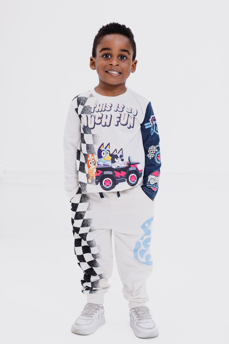 2-Piece Tee and Pants Set, Alternate, color, Off White Dark Grey