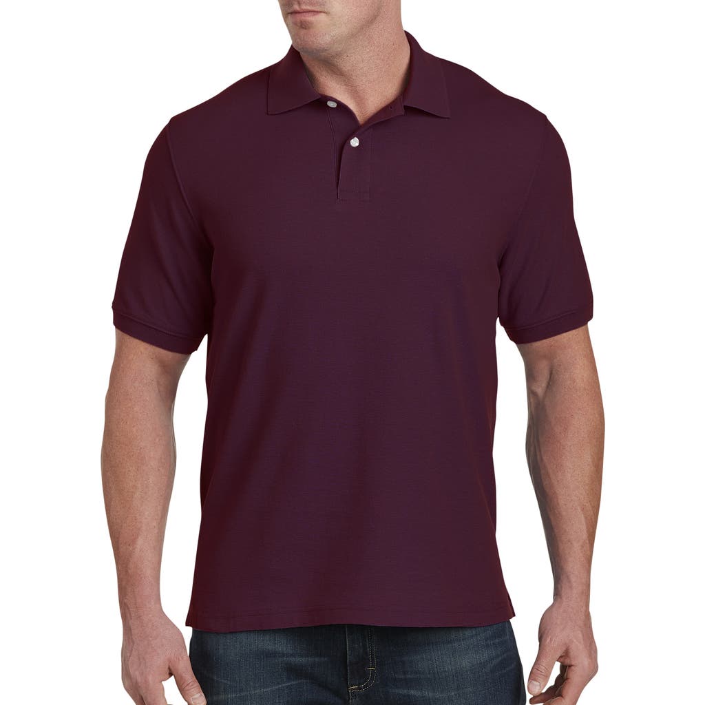 Harbor Bay By Dxl Big & Tall Piqué Polo Shirt In Purple