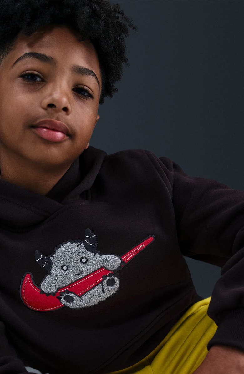 Nike Kids' Club Fleece Hoodie, Alternate, color, Burgundy/ Ash