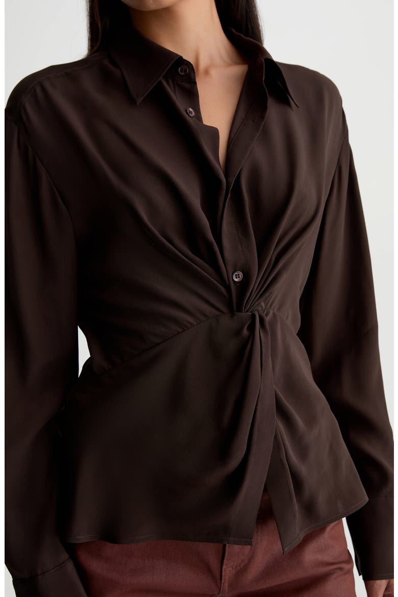 Bel Twisted Shirt, Alternate, color, BURNT UMBER