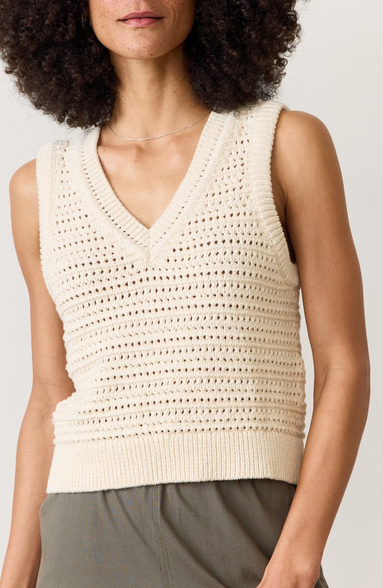 Marine Layer Crochet V-Neck Sweater Vest, Main, color, 