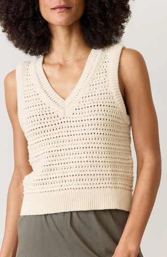 Marine Layer Crochet V-Neck Sweater Vest