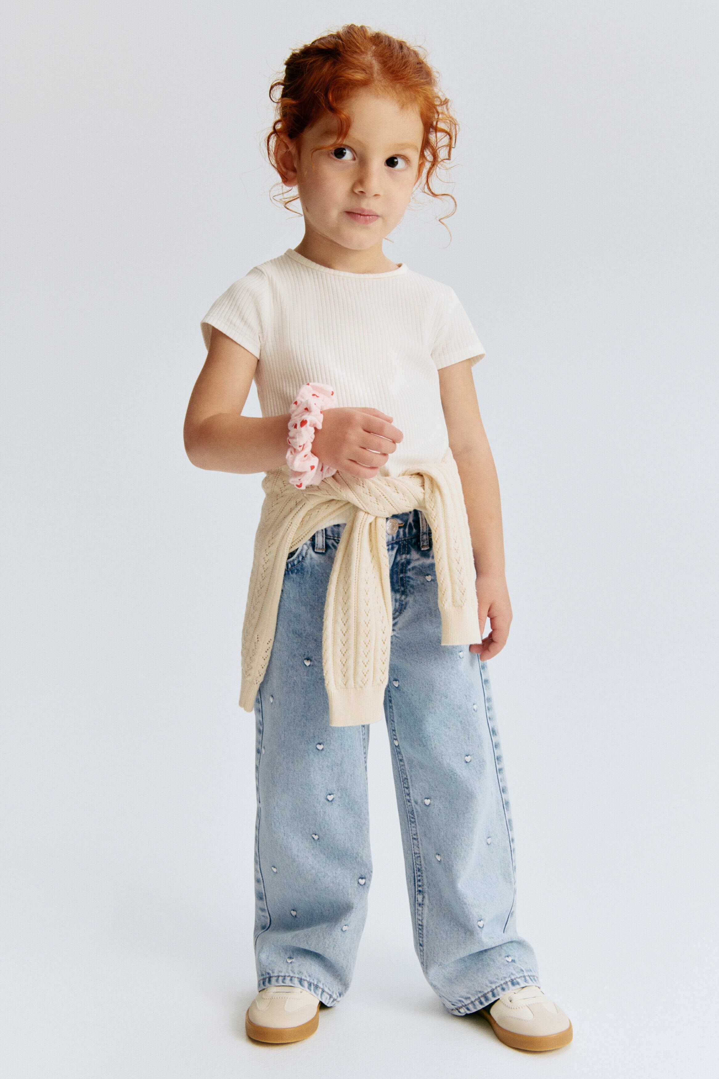 selected Light denim blue/hearts