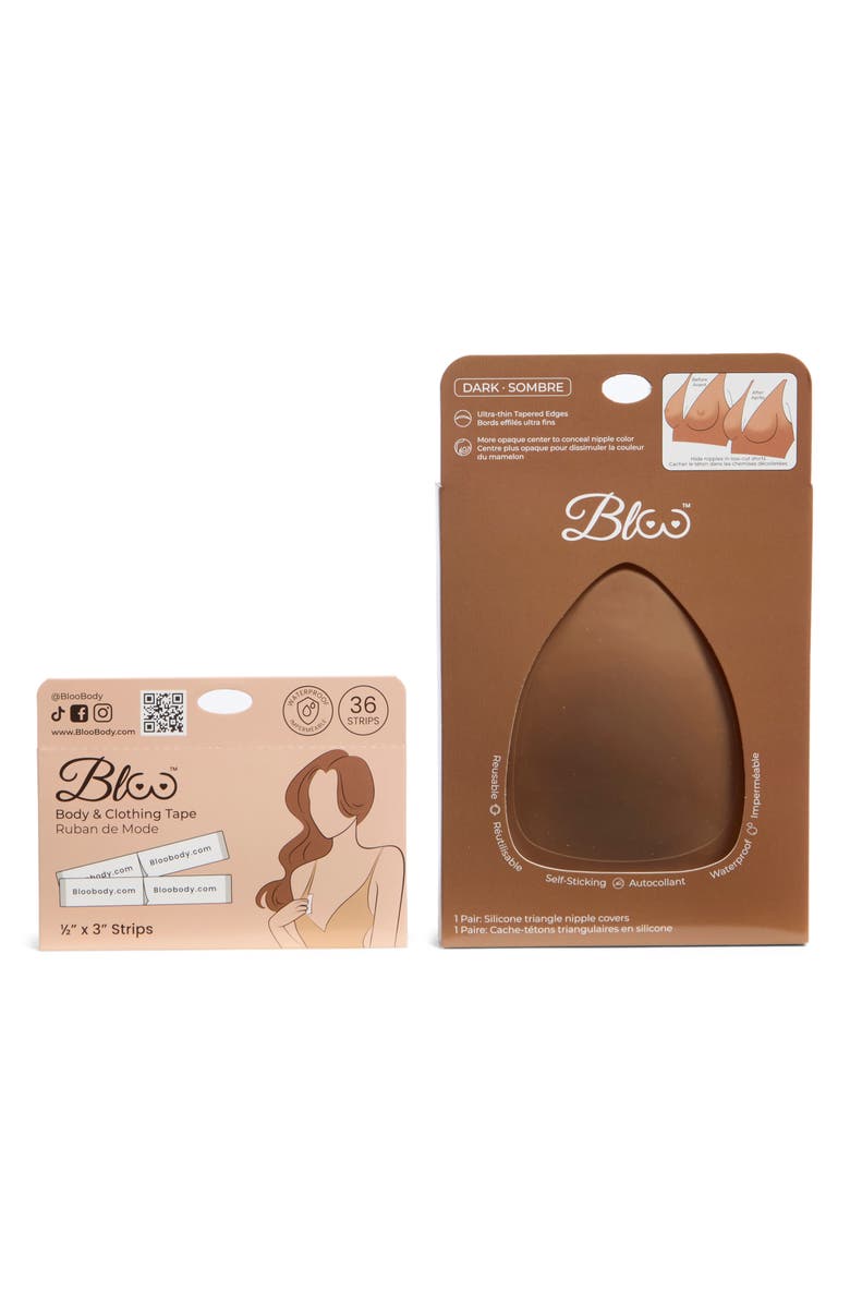 Bloo Seamless Confidence Waterproof Silicone Nipple Covers & Fashion Tape Kit, Alternate, color, Dark