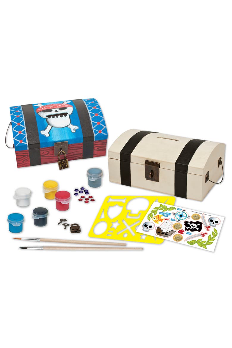 Treasure Chest Wood Craft & Paint Kit, Alternate, color, Multicolor