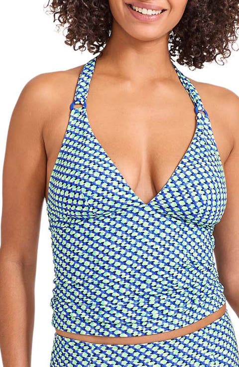 Palm Mosaic Halter Tankini