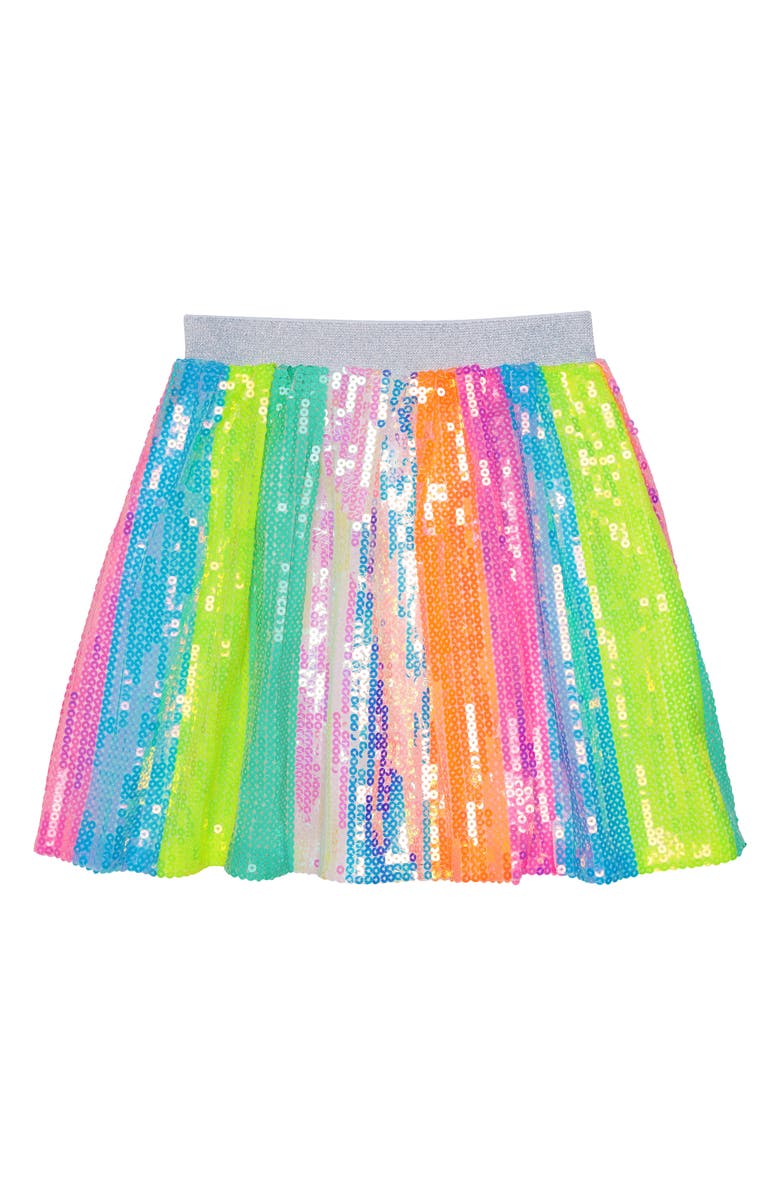 Lola + The Boys Kids' Stripe Sequin Skirt, Main, color, 
