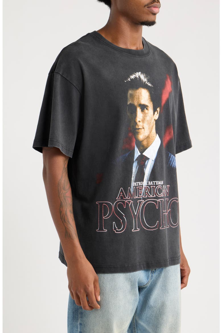 American Psycho Graphic Cotton T-Shirt, Alternate, color, BLACK WASH