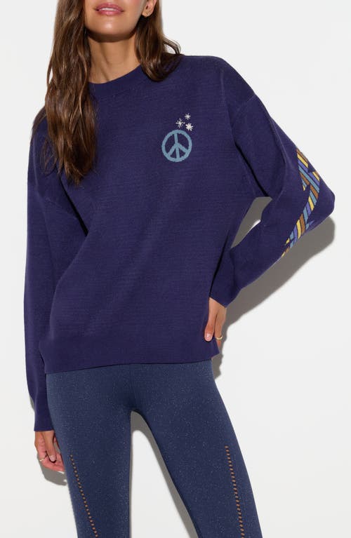 Spiritual Gangster Alpine Glow Claire Sweater In Blue