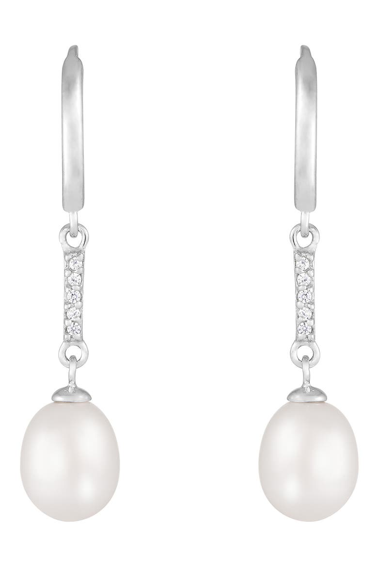 Freshwater Pearl Drop Earrings, Main, color, WHITE