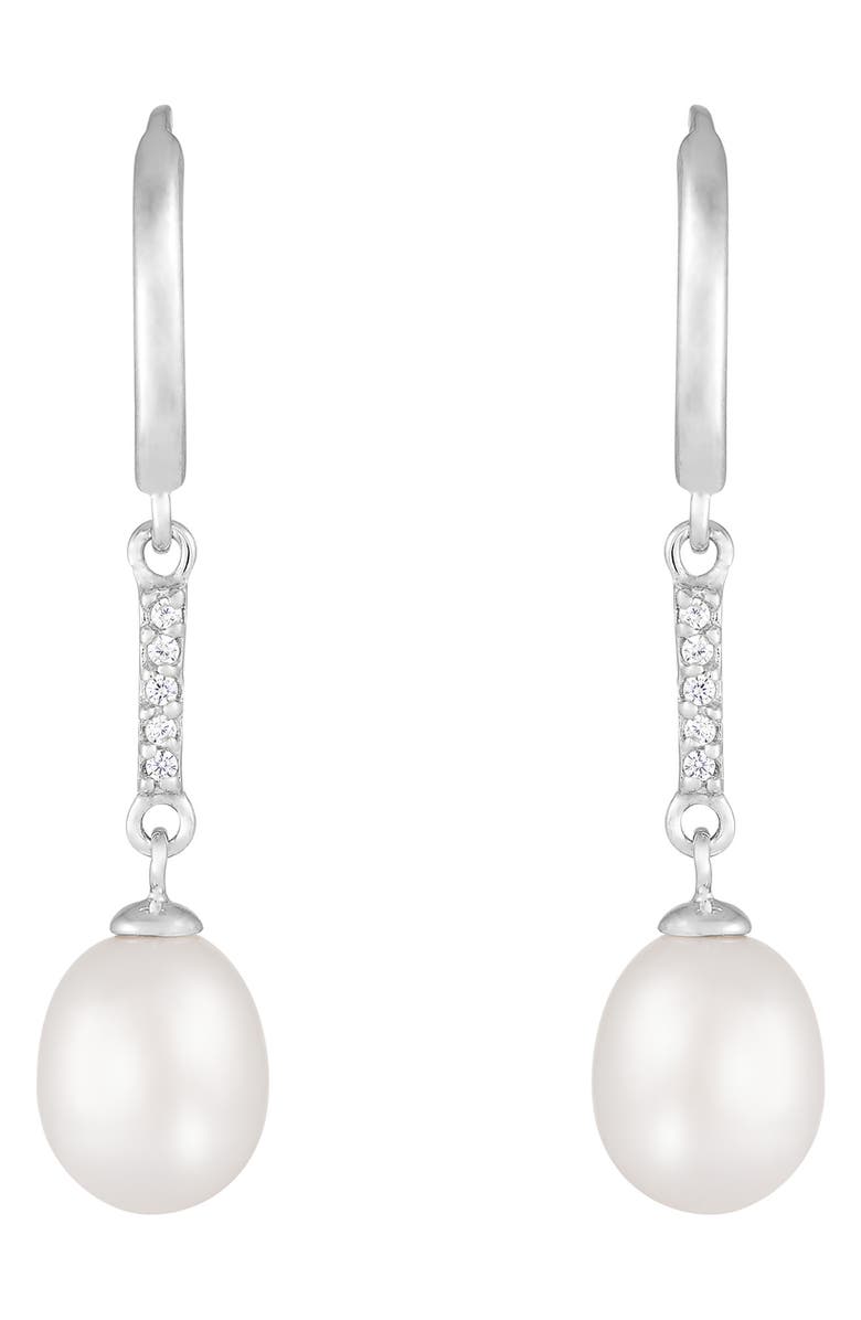 SPLENDID PEARLS Freshwater Pearl Drop Earrings, Main, color, White