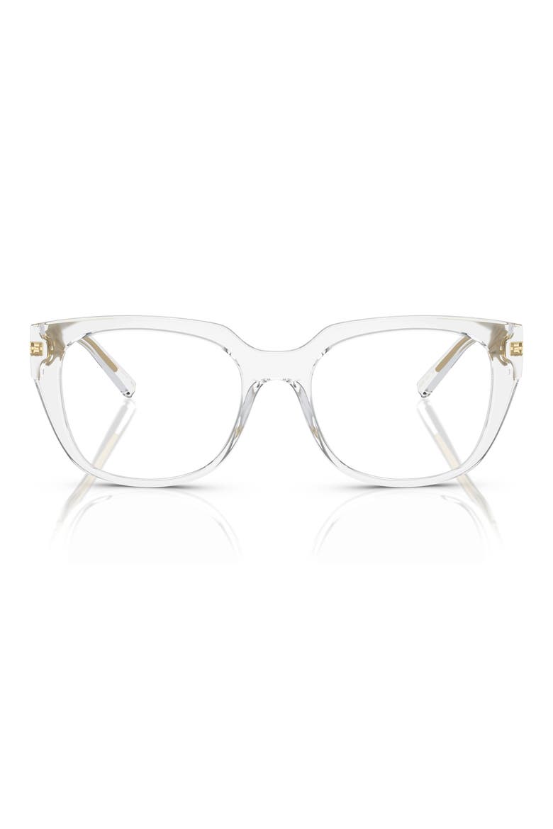 53mm Square Optical Glasses, Main, color, CRYSTAL / DEMO LENS
