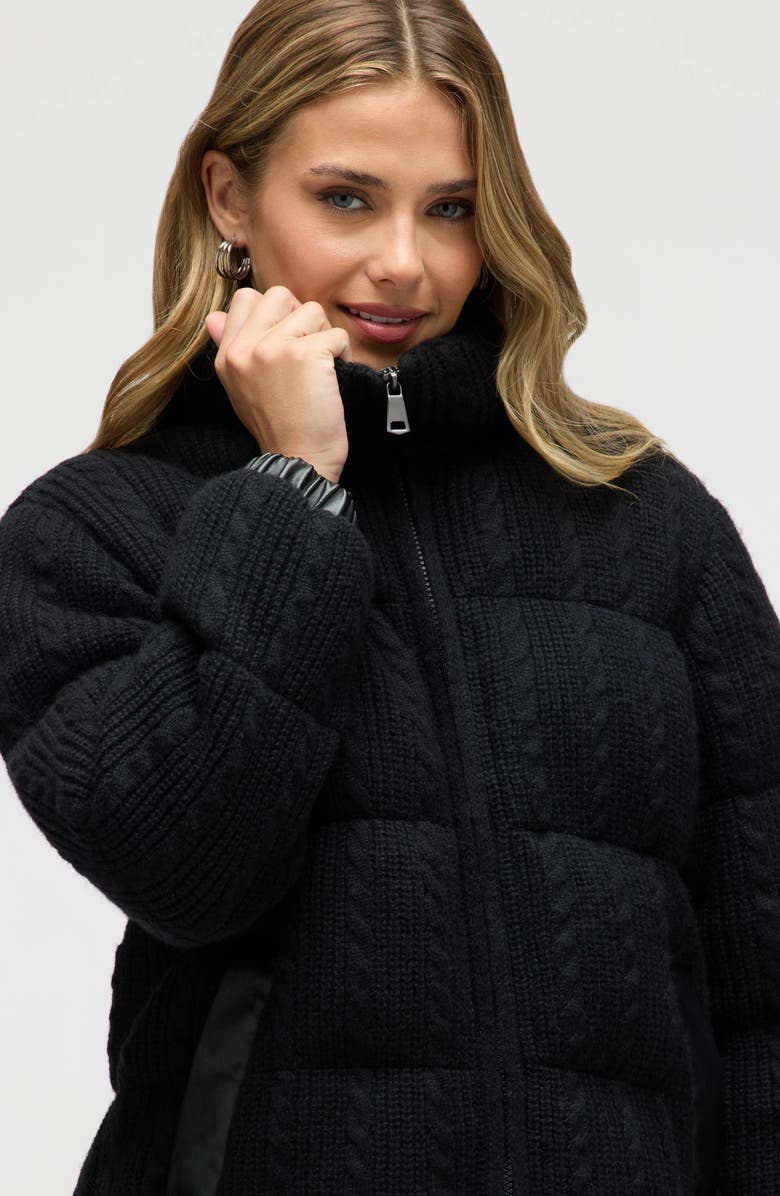 NVLT Cable Stitch Channel Quilted Puffer Jacket, Alternate, color,