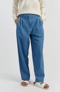 Chinti & Parker Chambray Daisy Wide-Leg Pants