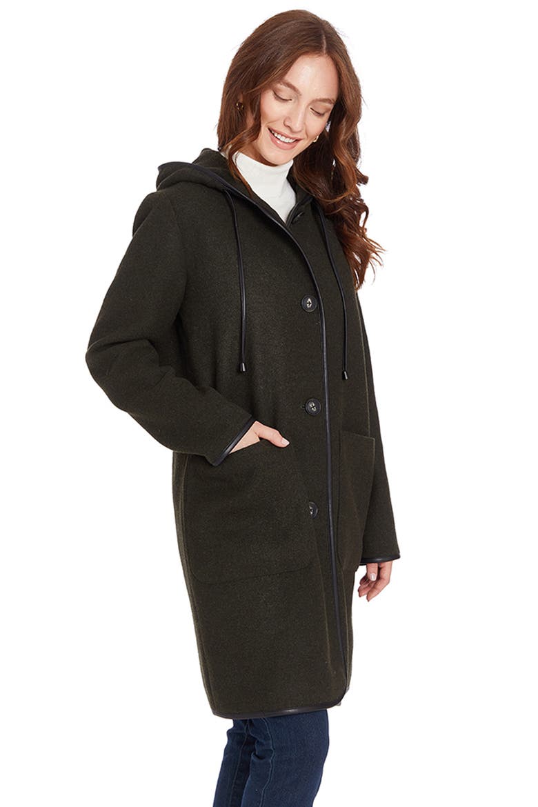 Water Resistant Duffle Coat, Alternate, color, FOREST GREEN
