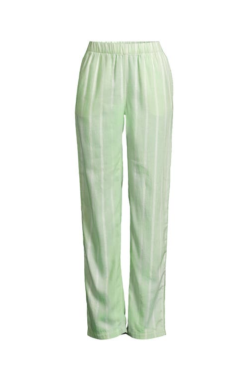Lands' End Print Flannel Pajama Pants In Green
