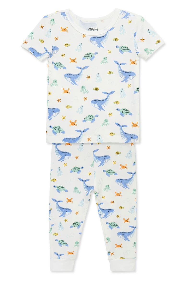 Kids' Ocean 4-Piece Pajama Set, Alternate, color, MULTI