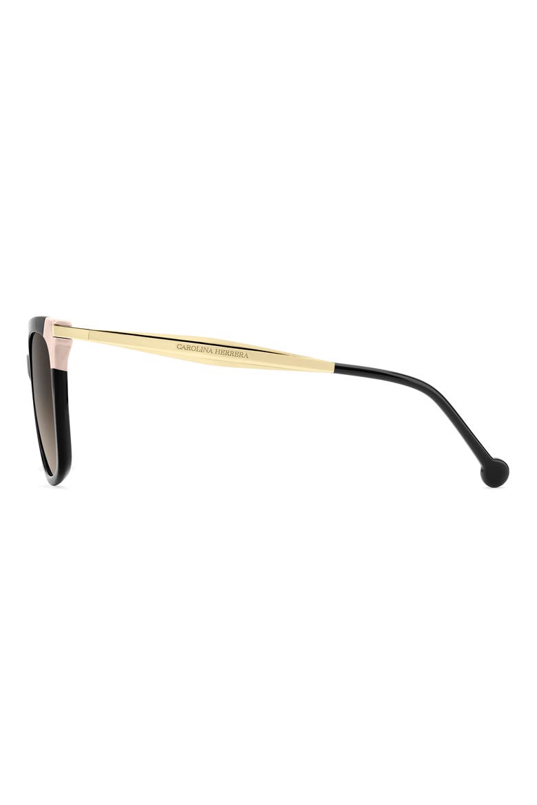 53mm Rectangular Sunglasses, Alternate, color, BLACK/ BROWN SF