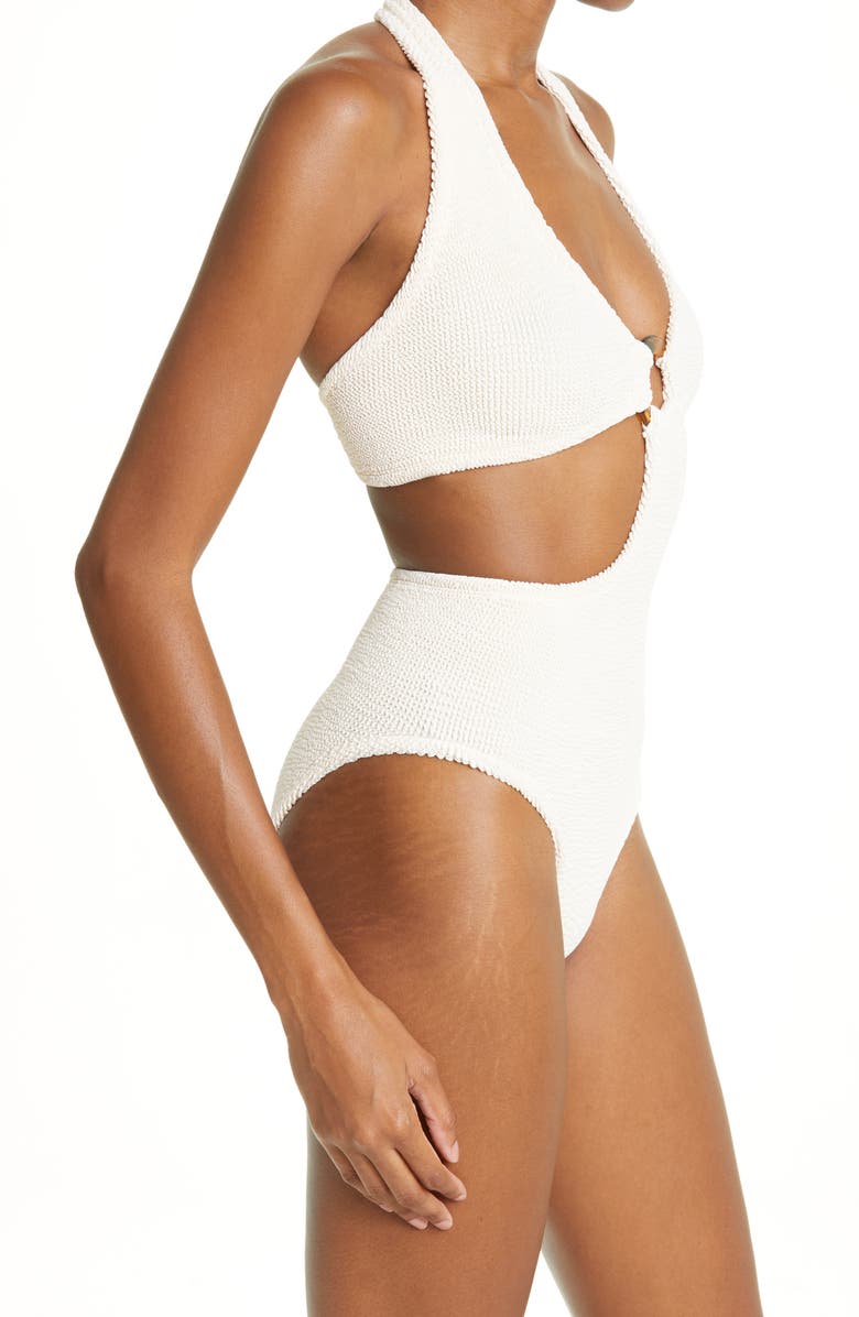 Hunza G One-Piece Cutout Swimsuit, Alternate, color, Blush